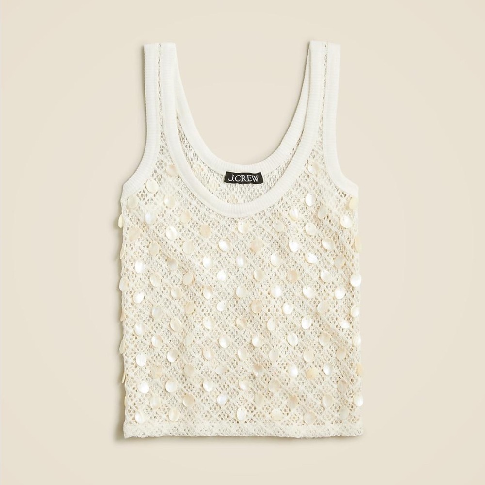 J. Crew Crochet shell-embroidered tank top